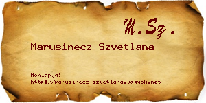 Marusinecz Szvetlana névjegykártya